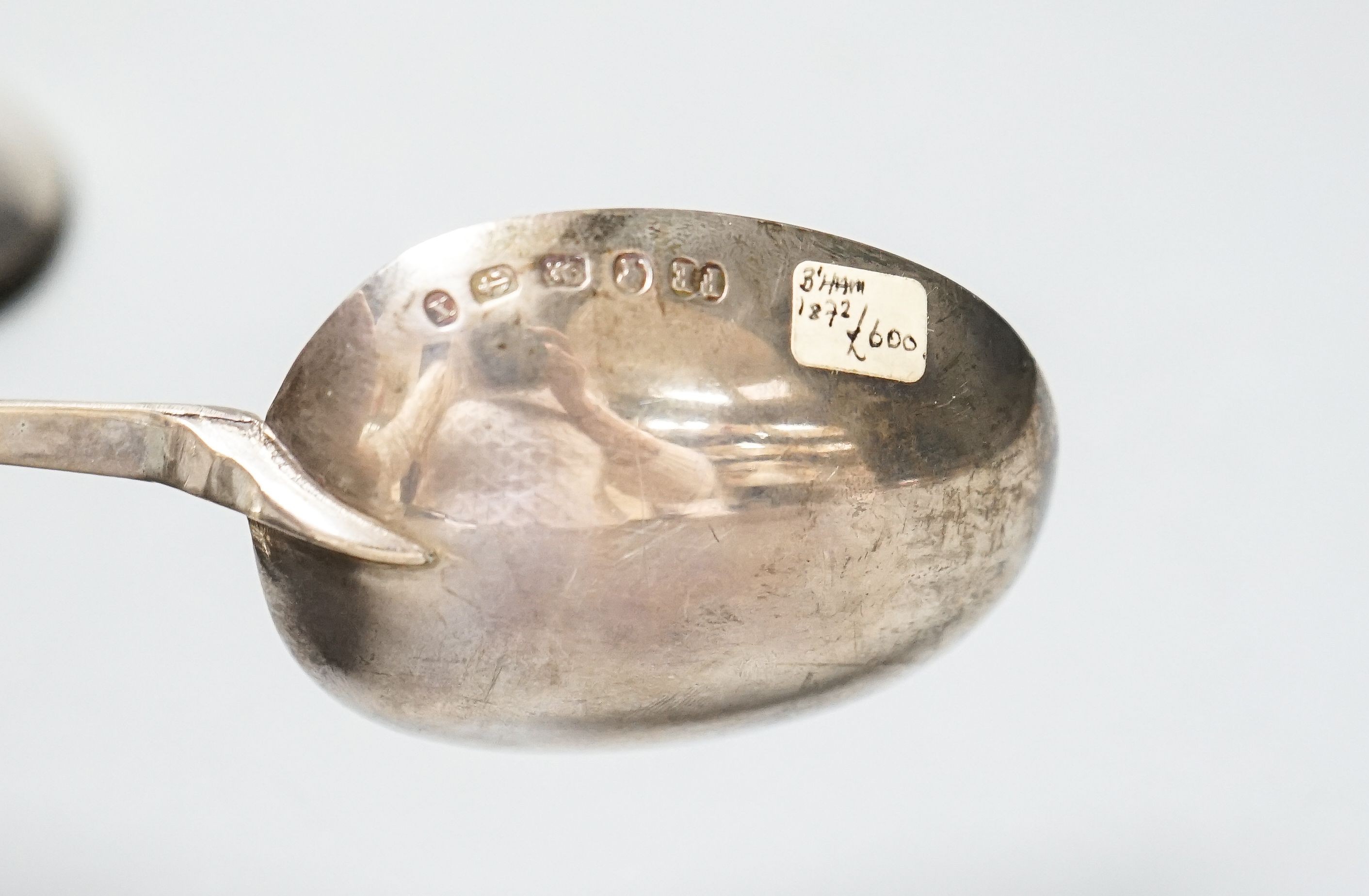 A set of six Victorian silver apostle spoons, Frederick Elkington, Birmingham, 1872, 17.5cm, 9oz.